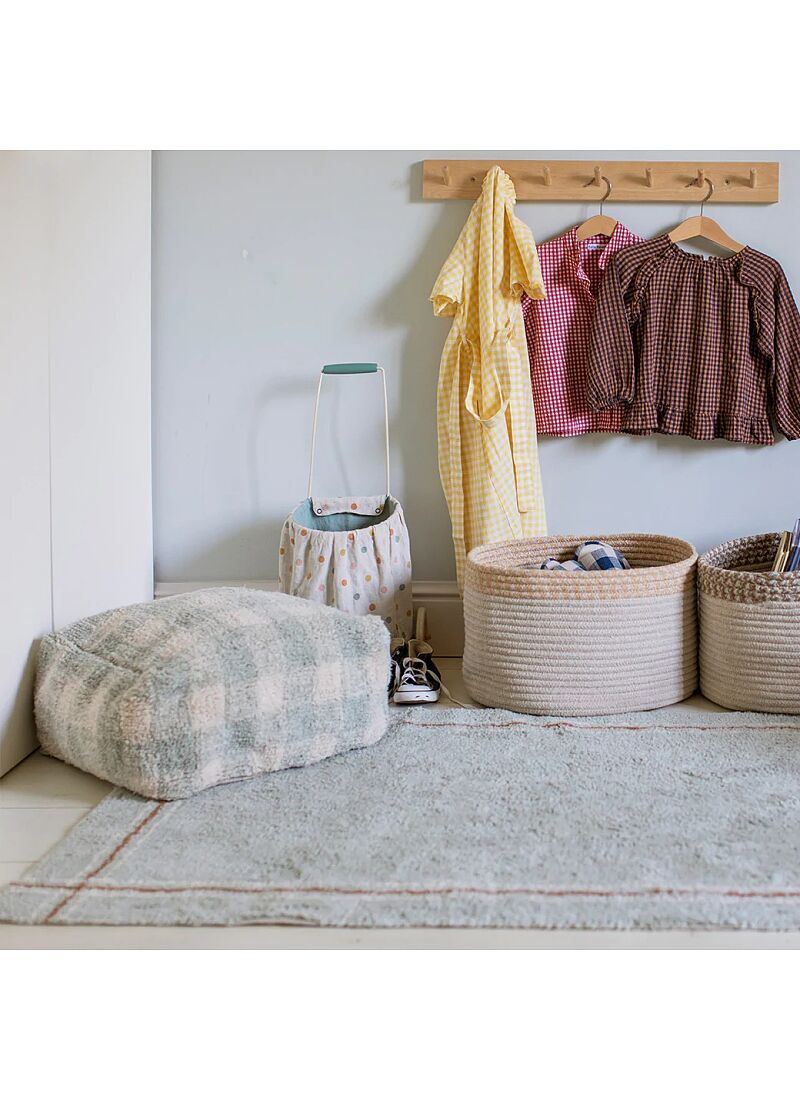 FLOOR CUSHION VICHY BLUE SAGE