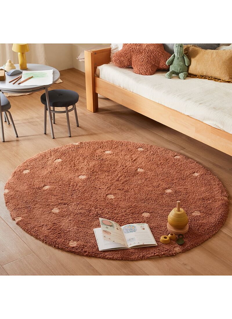 RUG ROUND DOT CHESTNUT (140CM)