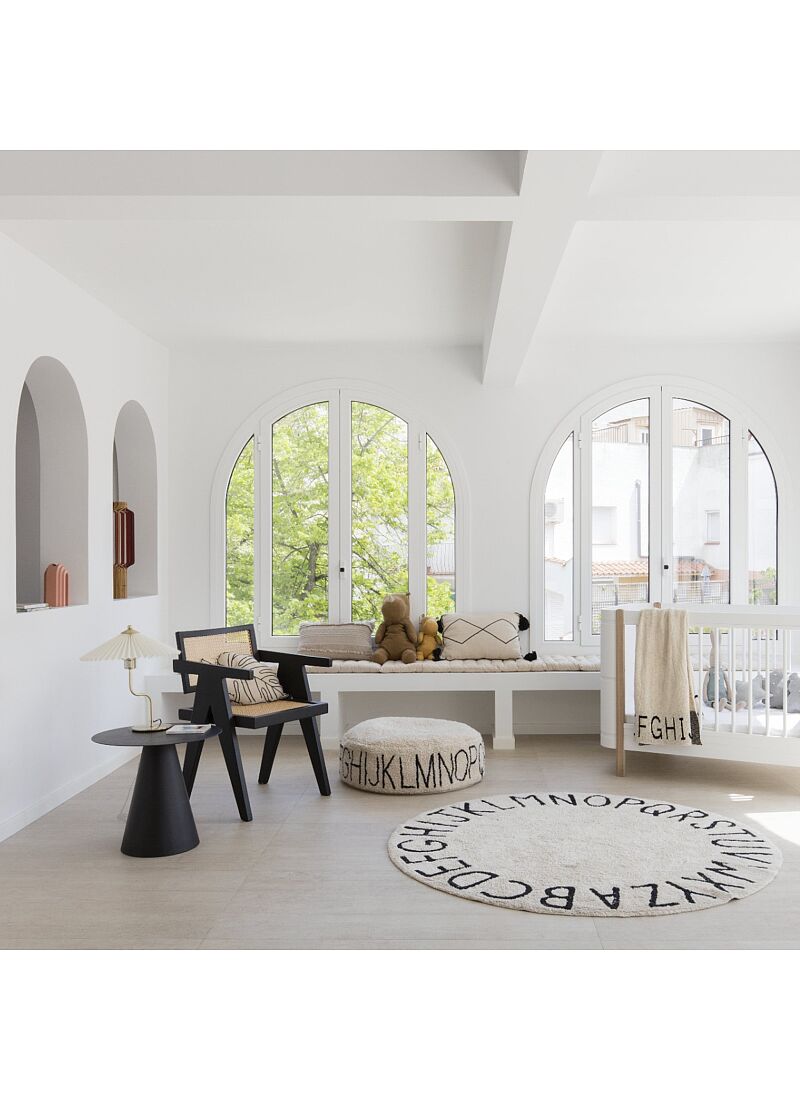 FLOOR CUSHION ABC NATURAL/BLACK