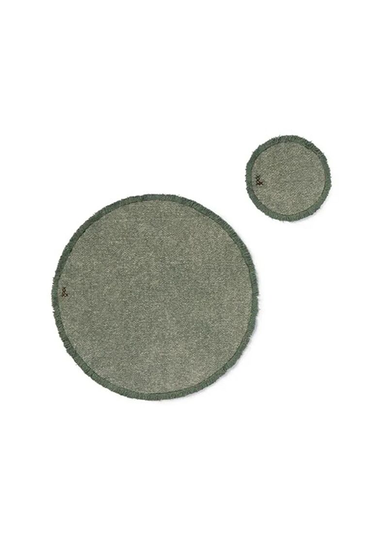 STONEWASHED PLACEMATS & COASTERS DUCK GREEN