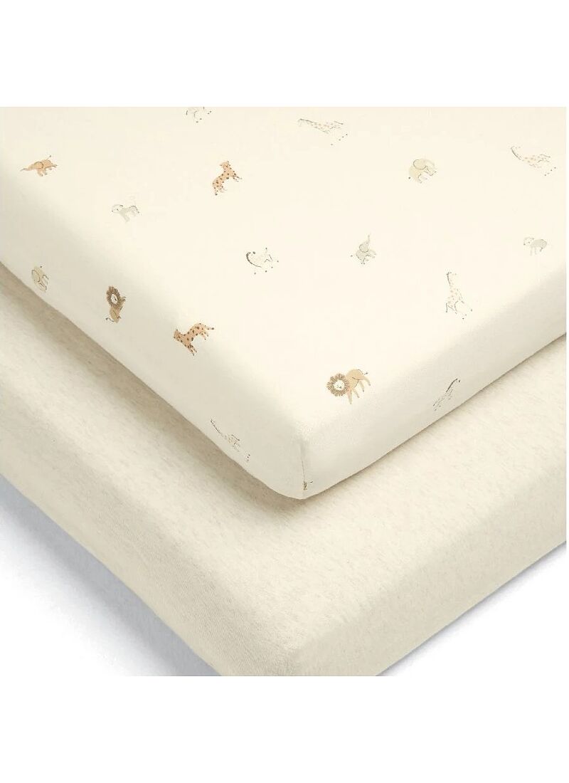 CRIB SHEETS (2PCS) BORN TO BE WILD SAFARI