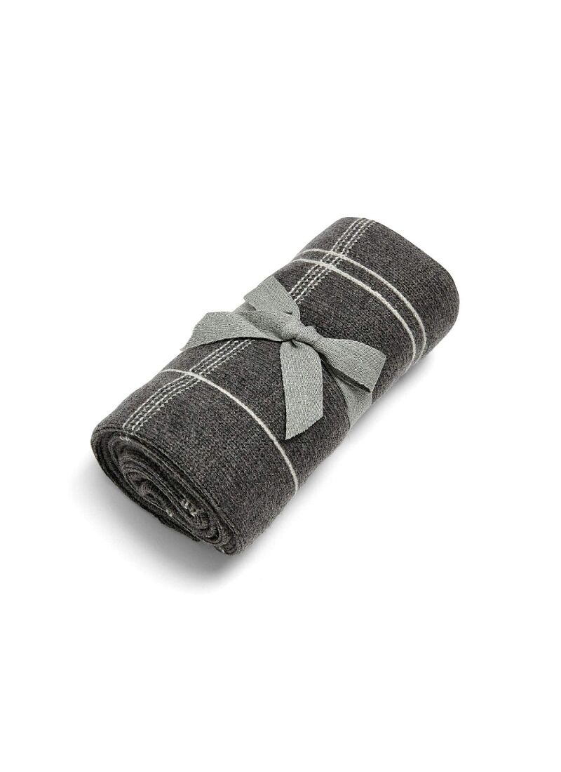 BABY BLANKET GREY CHECK (70X90)