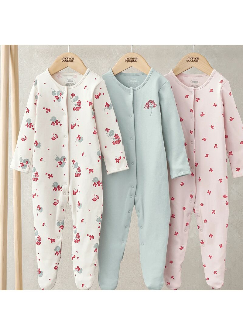 SLEEPSUITS 3PCS GERANIUM