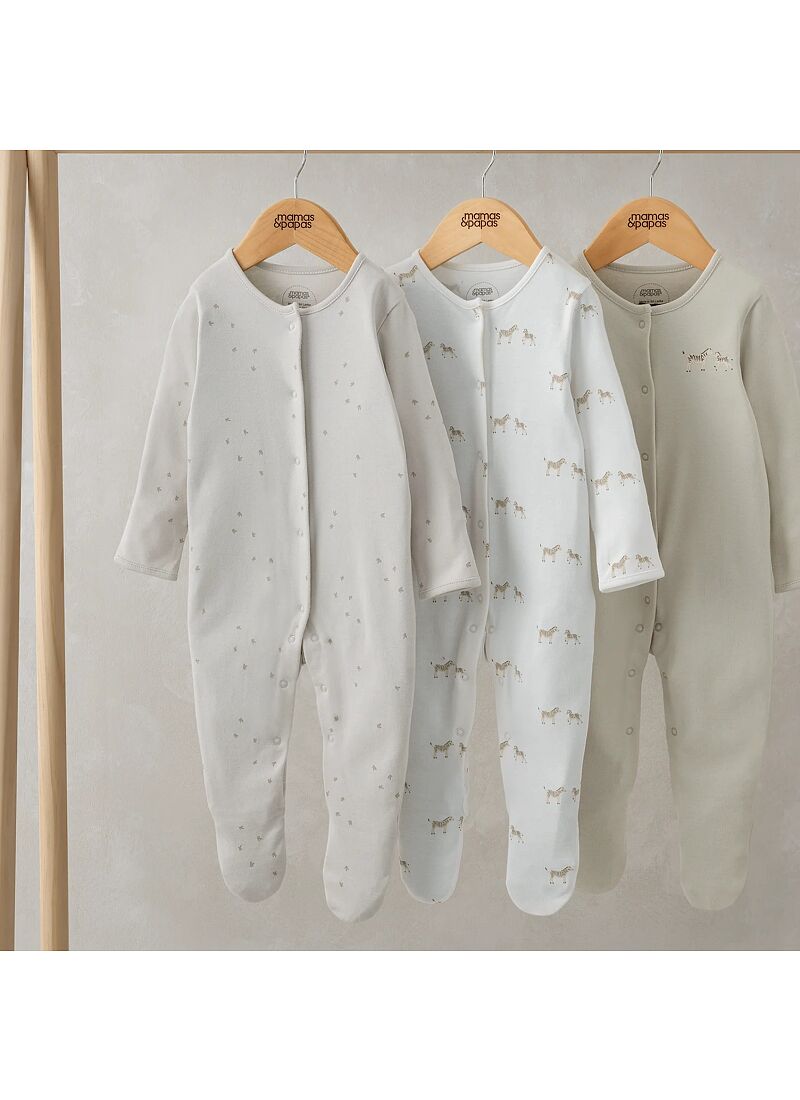 SLEEPSUITS 3PCS WILD ANIMALS