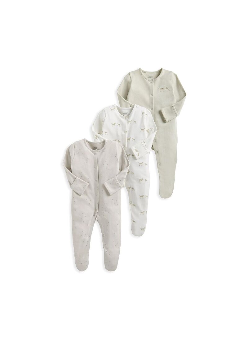 SLEEPSUITS 3PCS WILD ANIMALS