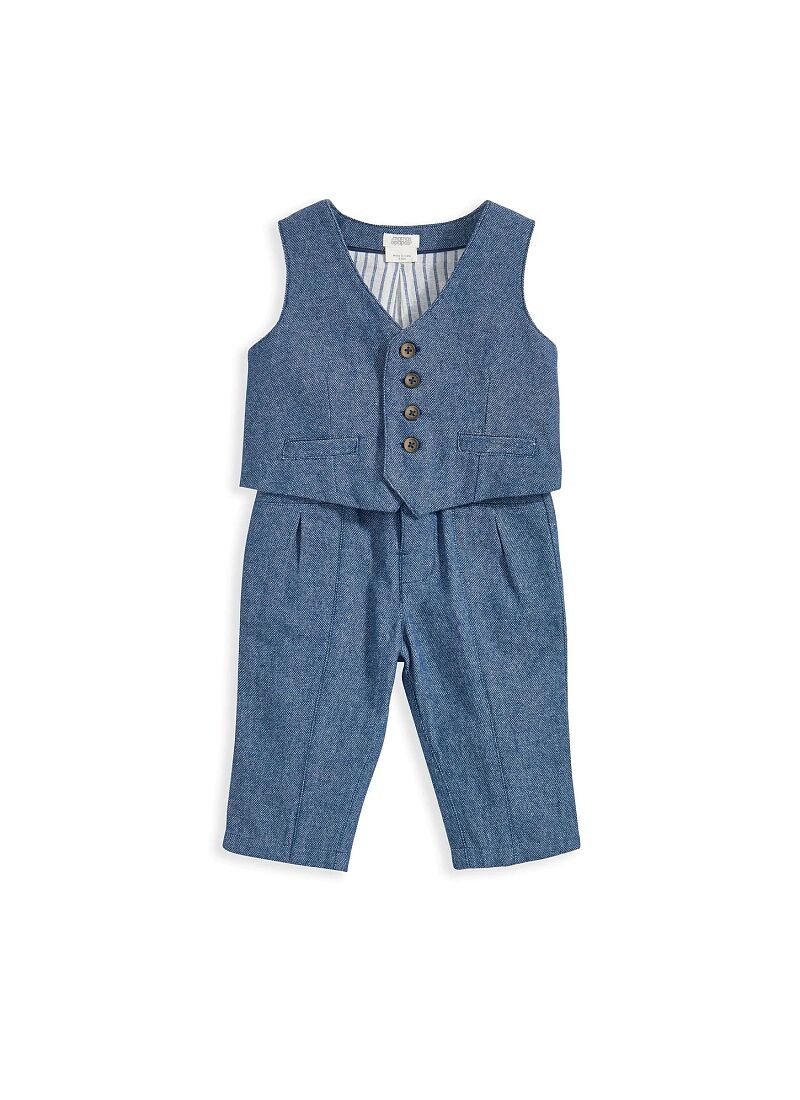 VEST & TROUSER SET WOVEN BLUE