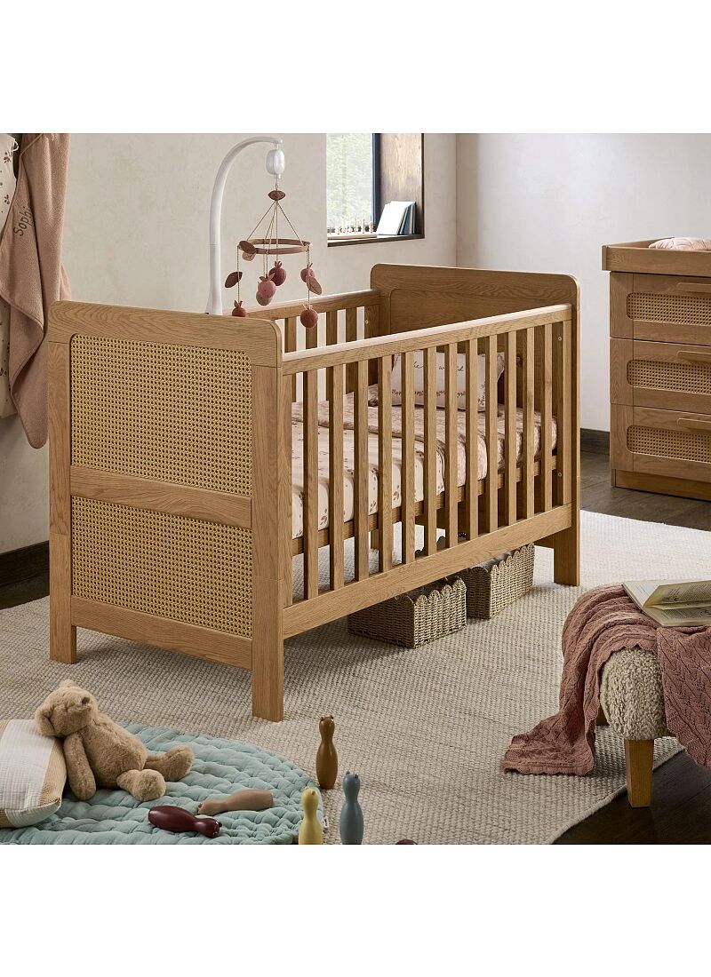 CRIB ESNA OAK/RATTAN
