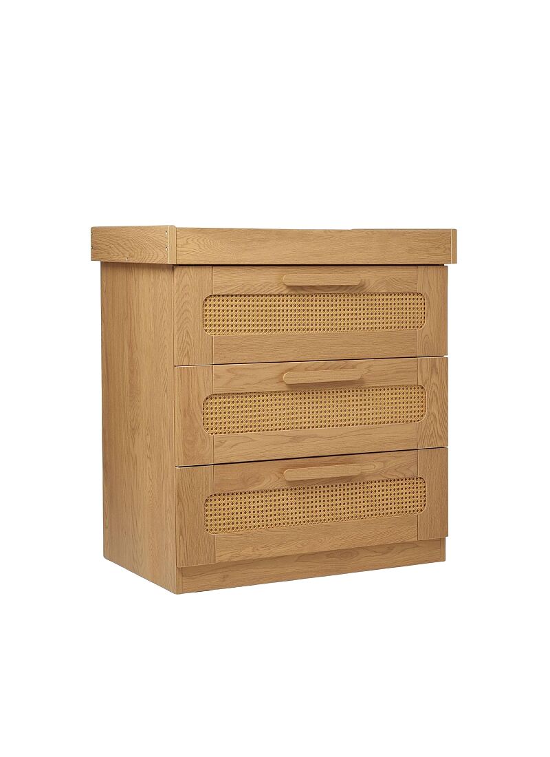 CRIB & DRESSER CHANGER UNIT ESNA OAK/RATTAN