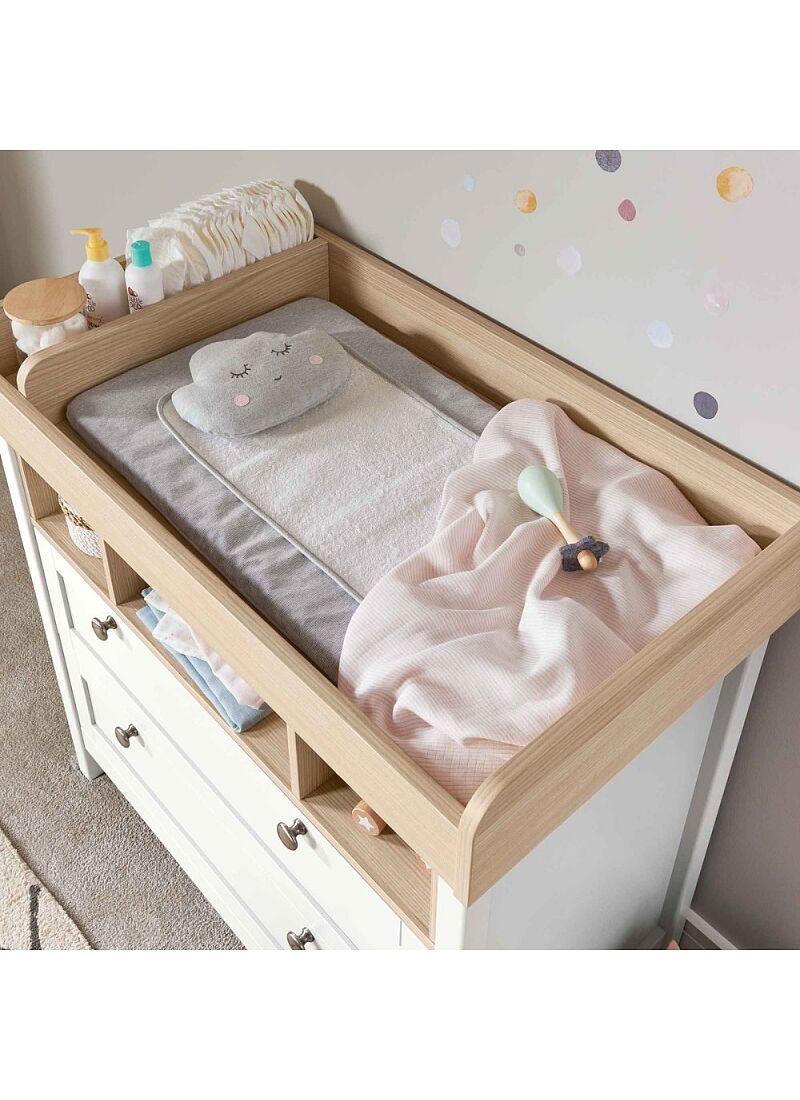 CRIB & DRESSER-CHANGER UNIT HARWELL WHITE/NATURAL