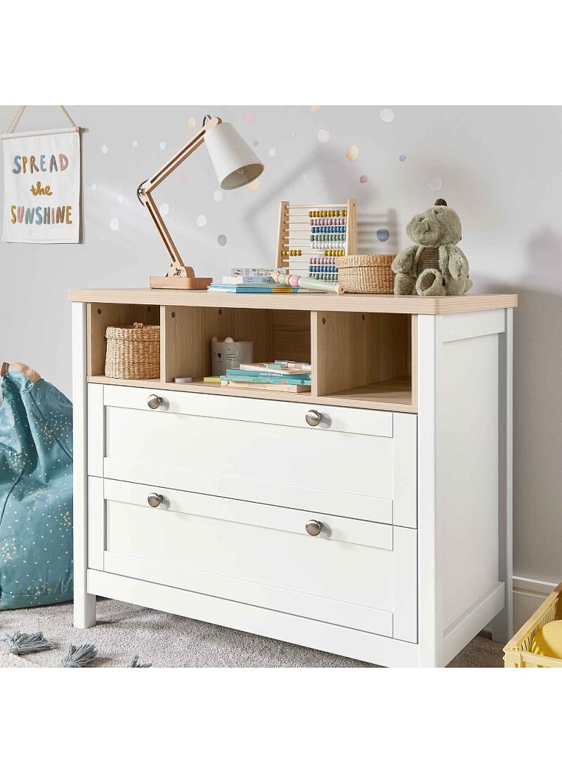 CRIB & DRESSER-CHANGER UNIT HARWELL WHITE/NATURAL