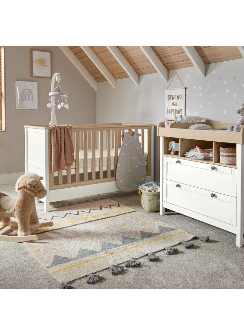 CRIB & DRESSER-CHANGER UNIT HARWELL WHITE/NATURAL