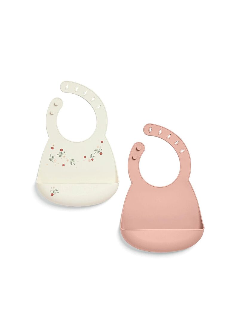 SILICONE BIB 2 PCS FLORAL BERRY