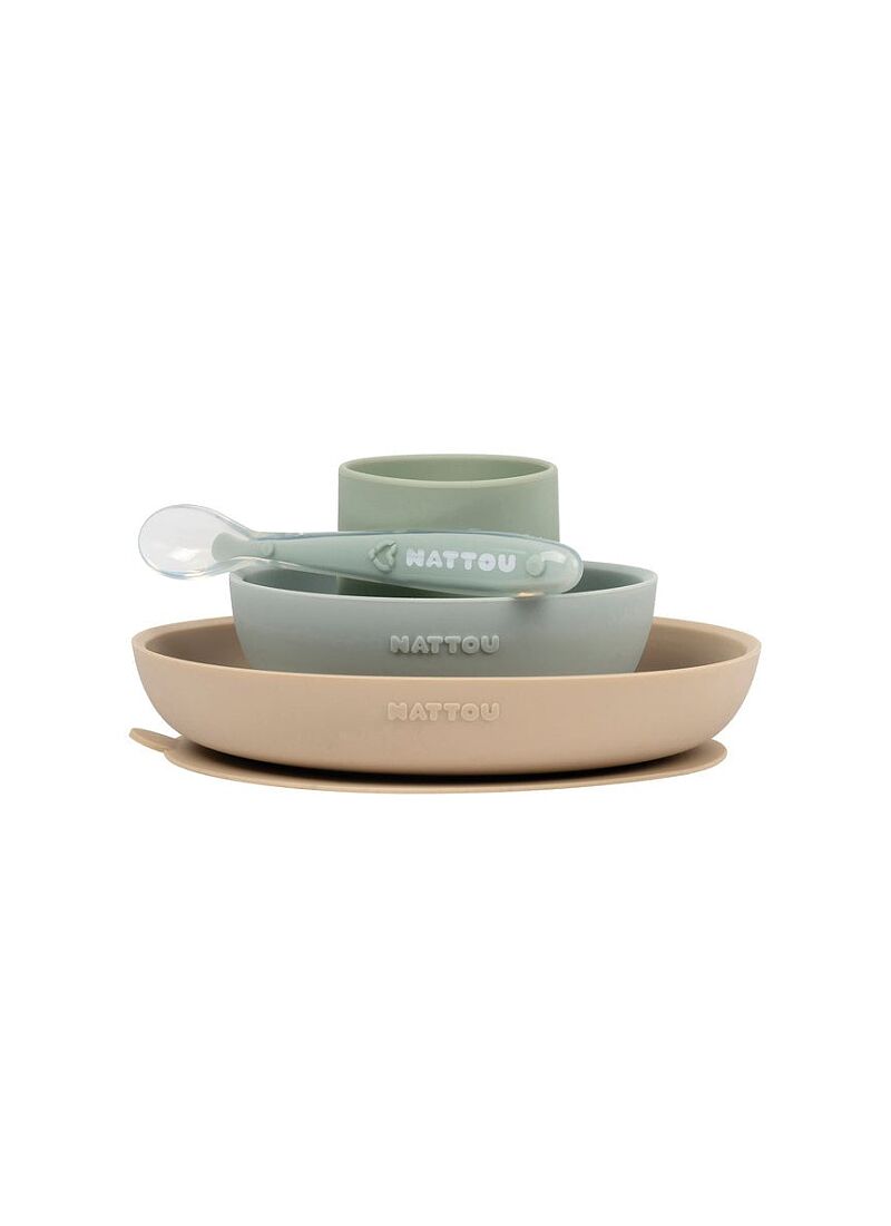 SILICONE DINNER SET GREEN-SAND