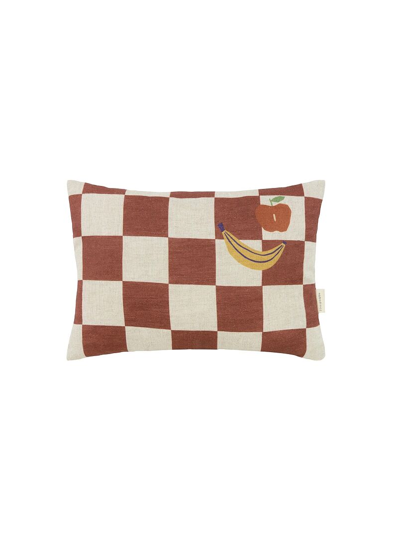 CUSHION (45x30) MAROON CHECKS FRUITS