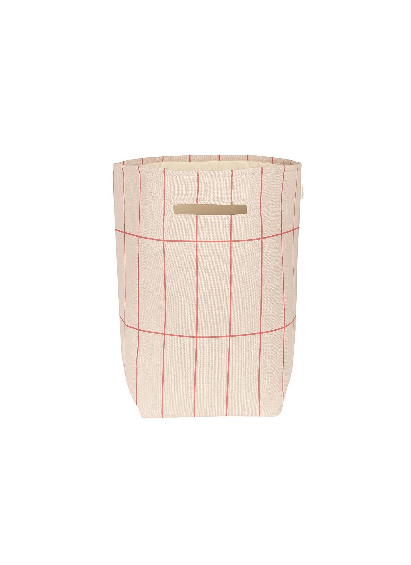 BASKET SAVANNA PINK RED GRID