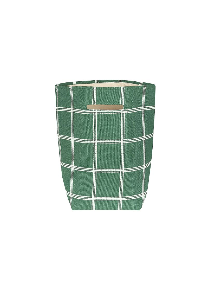 BASKET SAVANNA GREEN WHITE WINDOWPANE