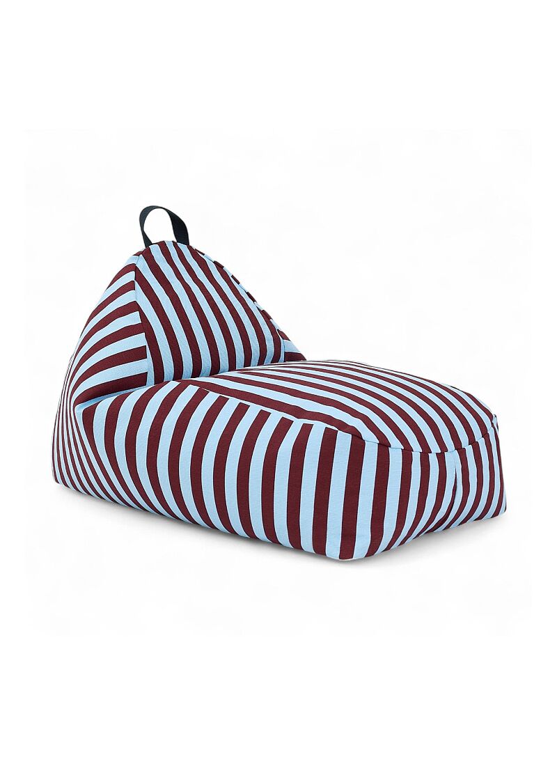 FLOOR CUSHION BURGUNDY BLUE STRIPESBLUE