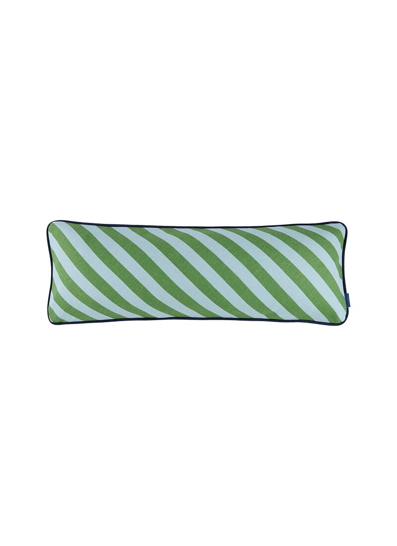 CUSHION (70x25) GREEN BLUE STRIPES
