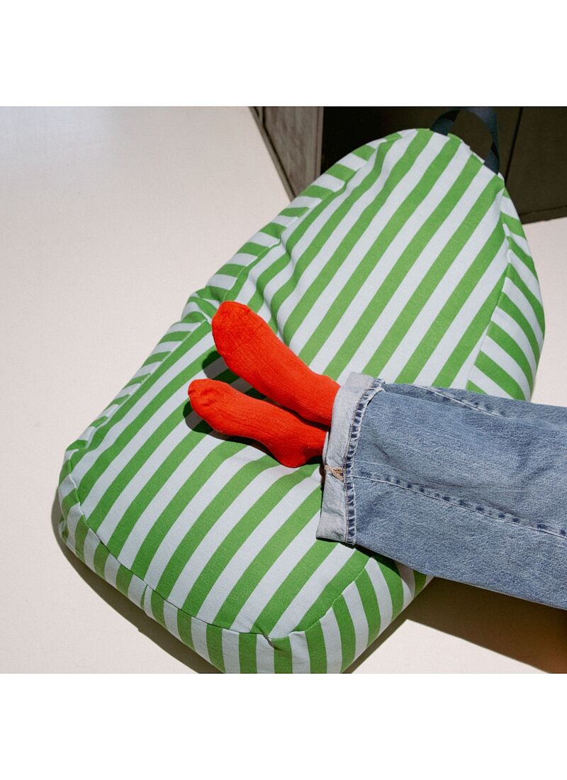 FLOOR CUSHION GREEN BLUE STRIPES
