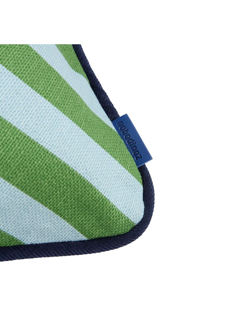 CUSHION (70x25) GREEN BLUE STRIPES