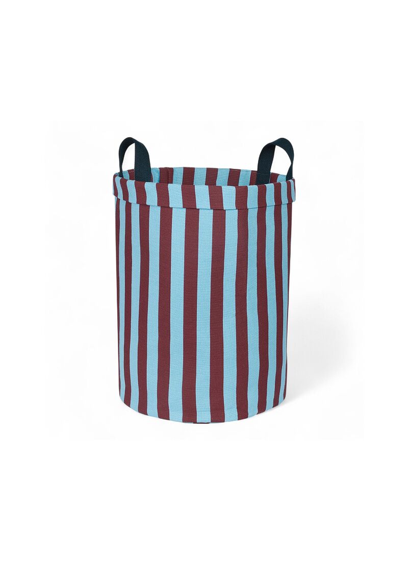 BASKET BURGUNDY BLUE STRIPES