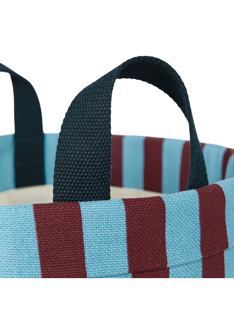 BASKET BURGUNDY BLUE STRIPES