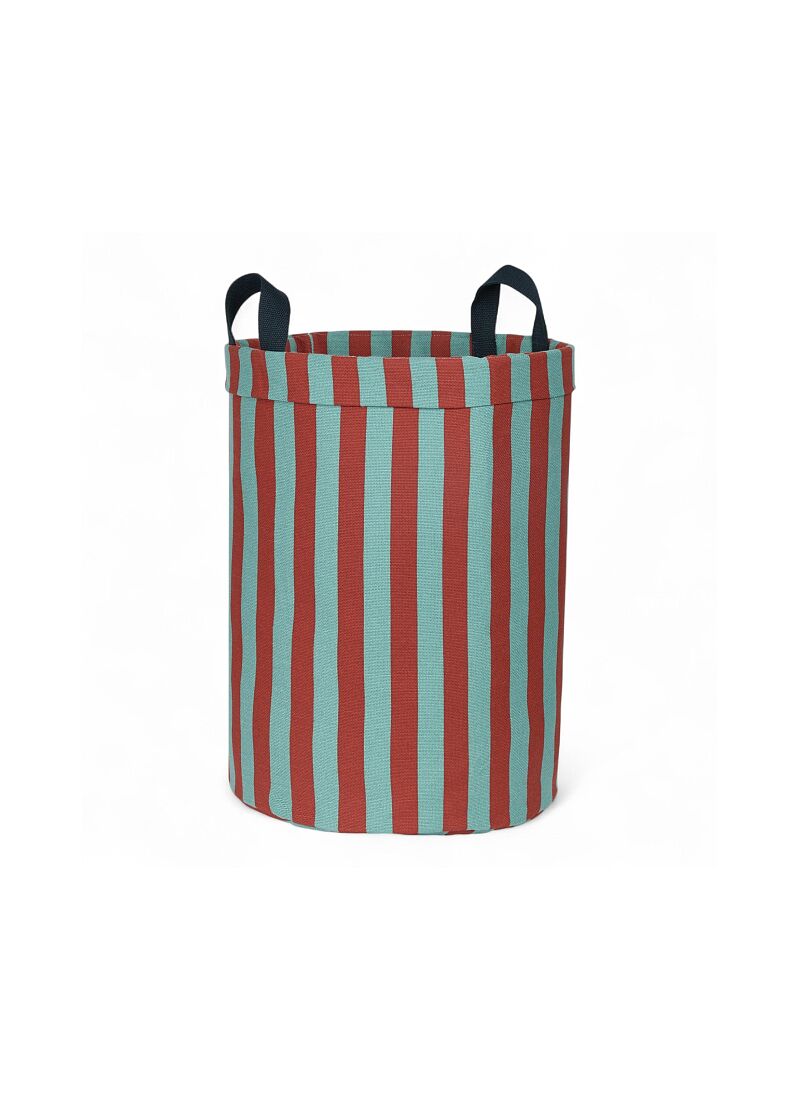 BASKET RED TEAL GREEN STRIPES