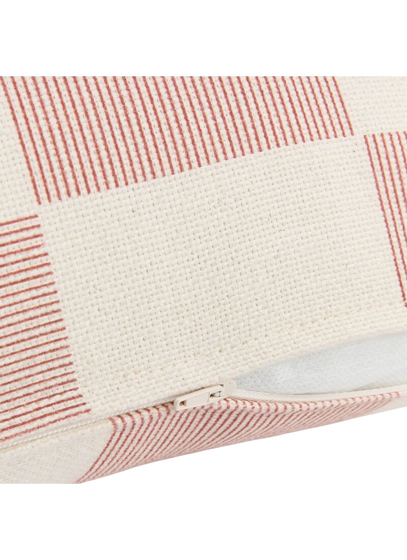 CUSHION (50x30) RED BURNT CHECKS