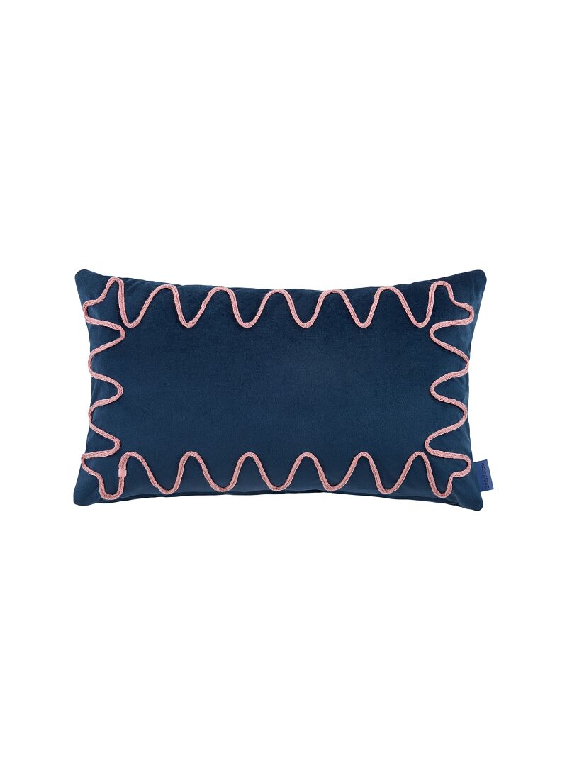 CUSHION (48x30) VELVET NIGHT BLUE