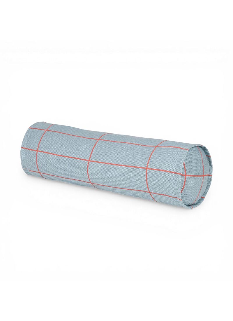 CUSHION (50x18) BLUE RED GRID