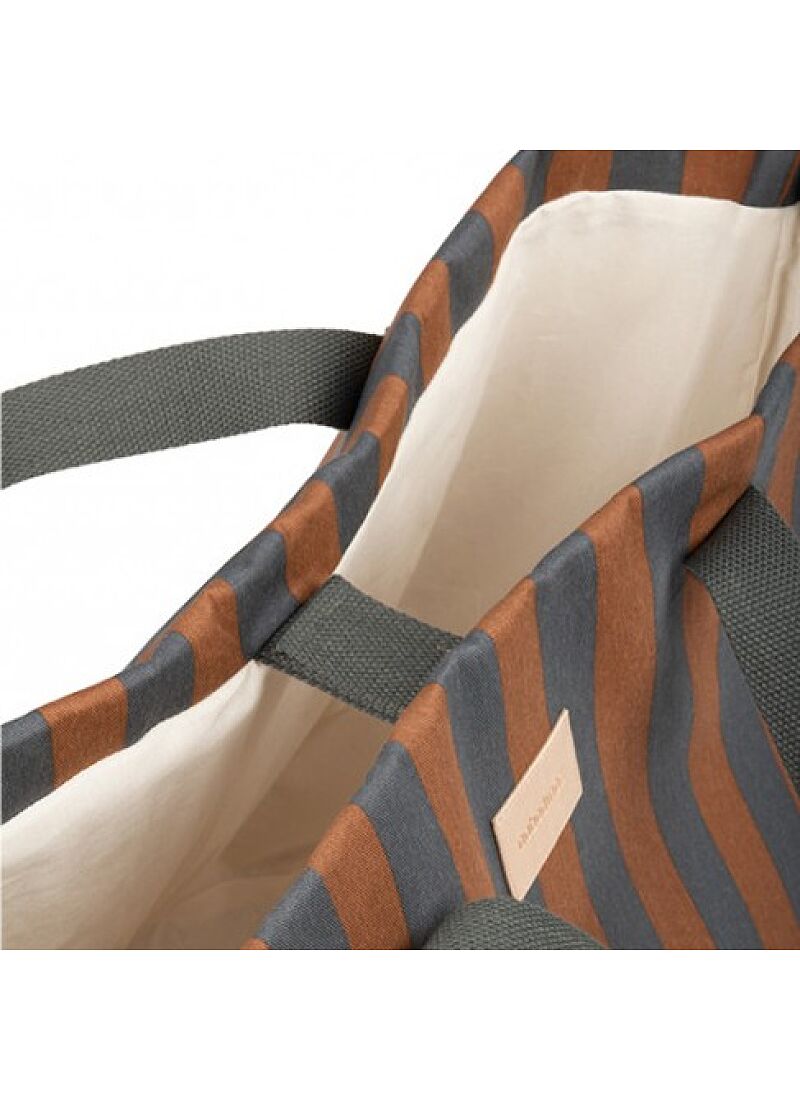 BASKET MAJESTIC BLUE BROWN STRIPES