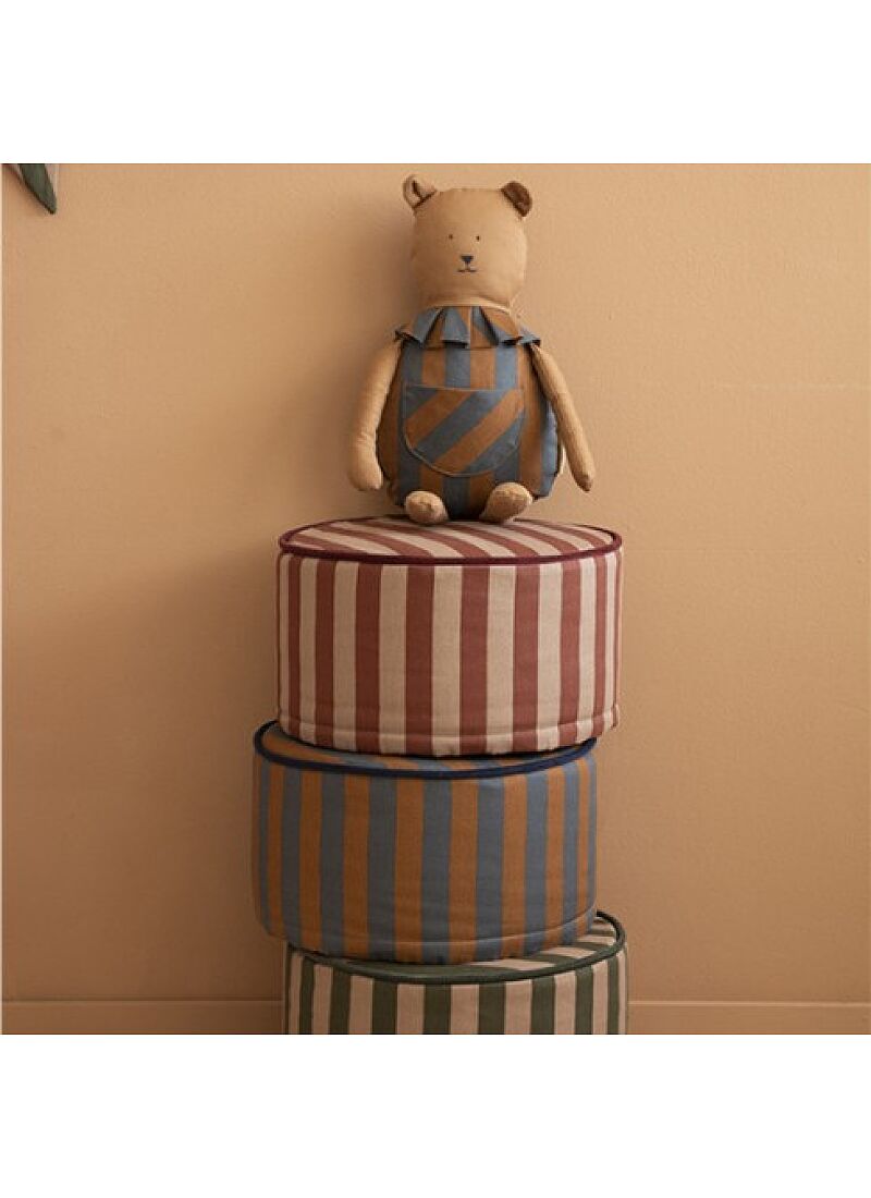 STOOL MAJESTIC GREEN TAUPE STRIPES