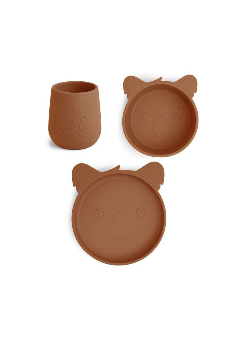 SILICONE DINNER SET JUDI KOALA CARAMEL CAFE