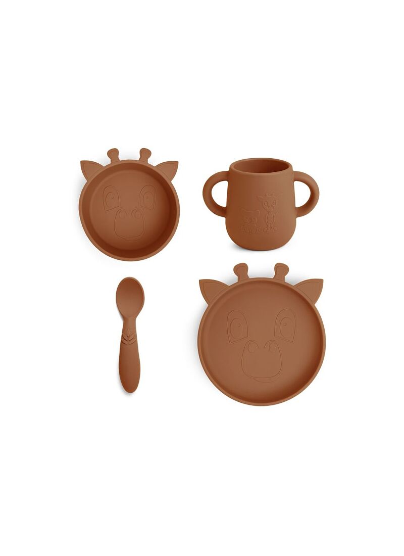 SILICONE DINNER SET LYKKE GIRAFFE CARAMEL CAFE