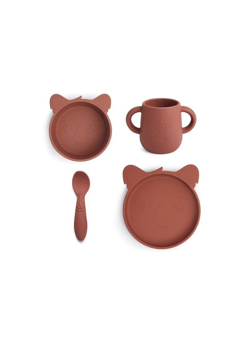 SILICONE DINNER SET LYKKE KOALA MAHOGANY