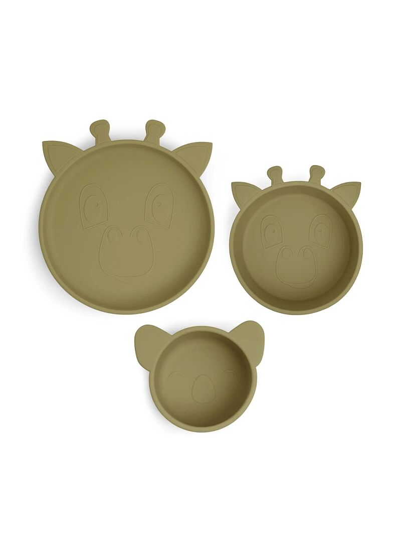 SILICONE DINNER SET BENNI OLIVE GREEN