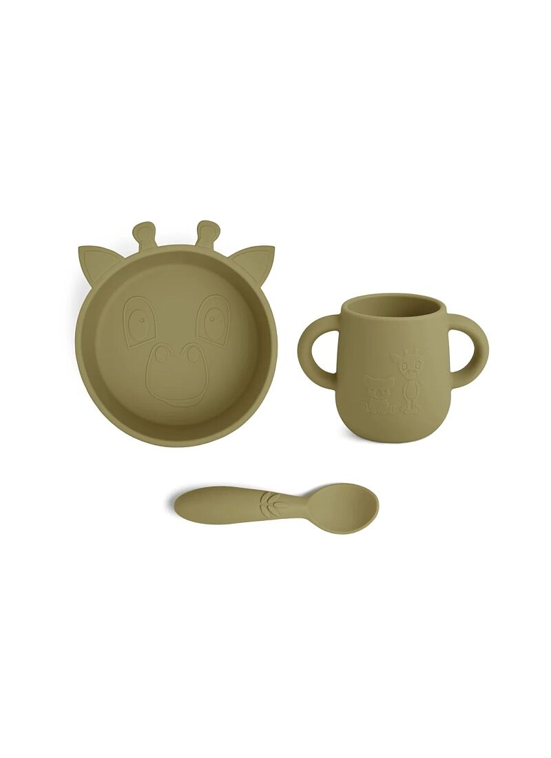 SILICONE DINNER SET EBBA OLIVE GREEN
