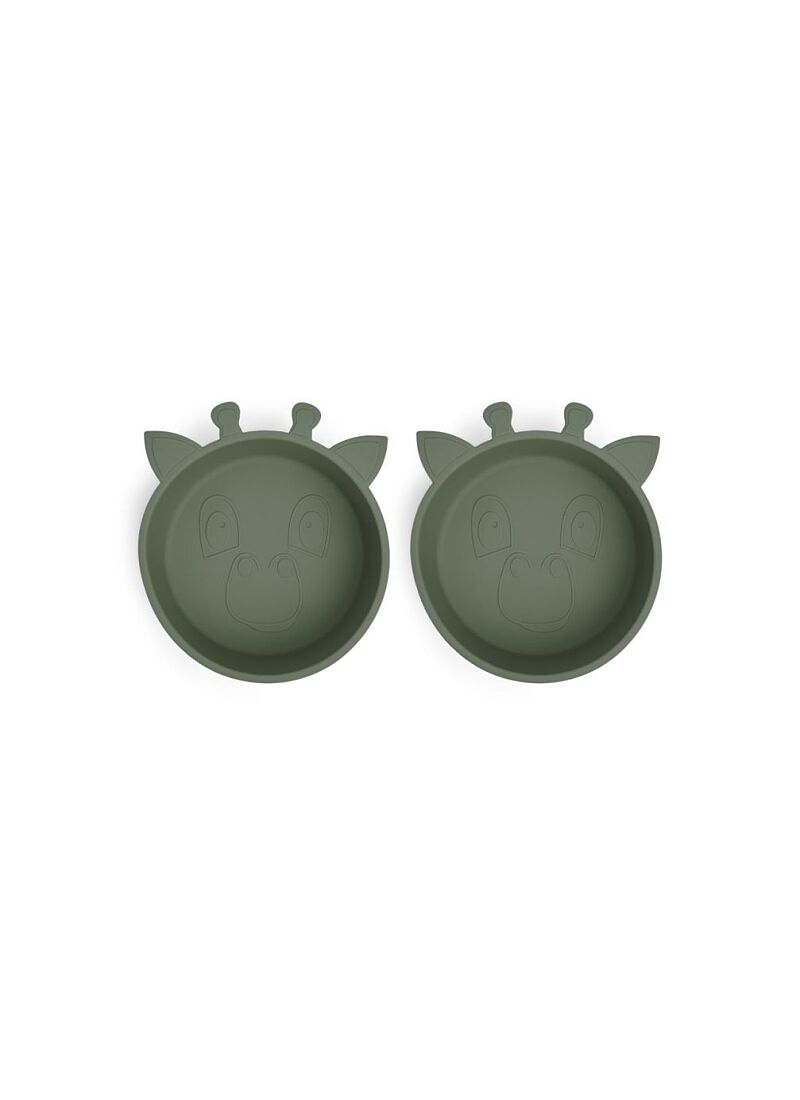 SILICONE BOWL ALEX GIRAFFE DUSTY GREEN