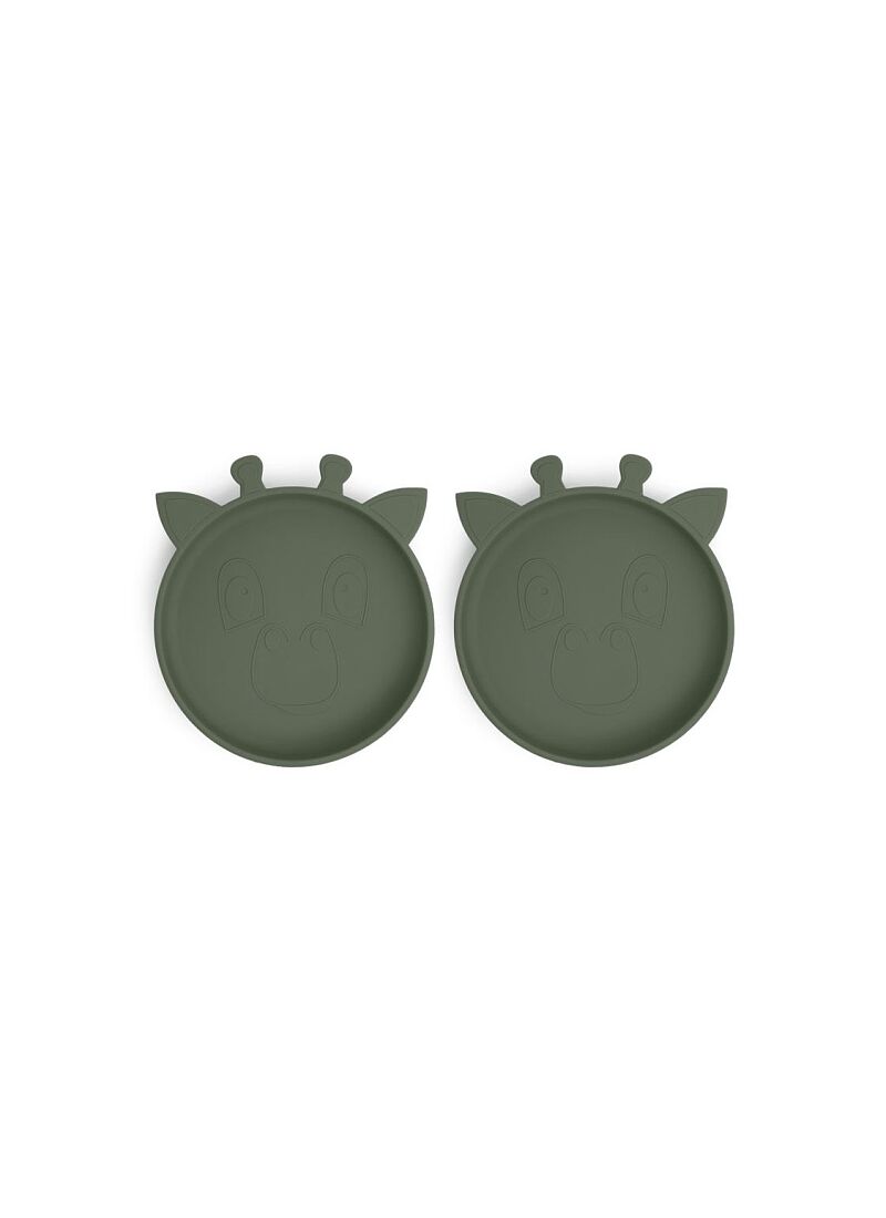 SILICONE PLATES AKILA GIRAFFE DUSTY GREEN
