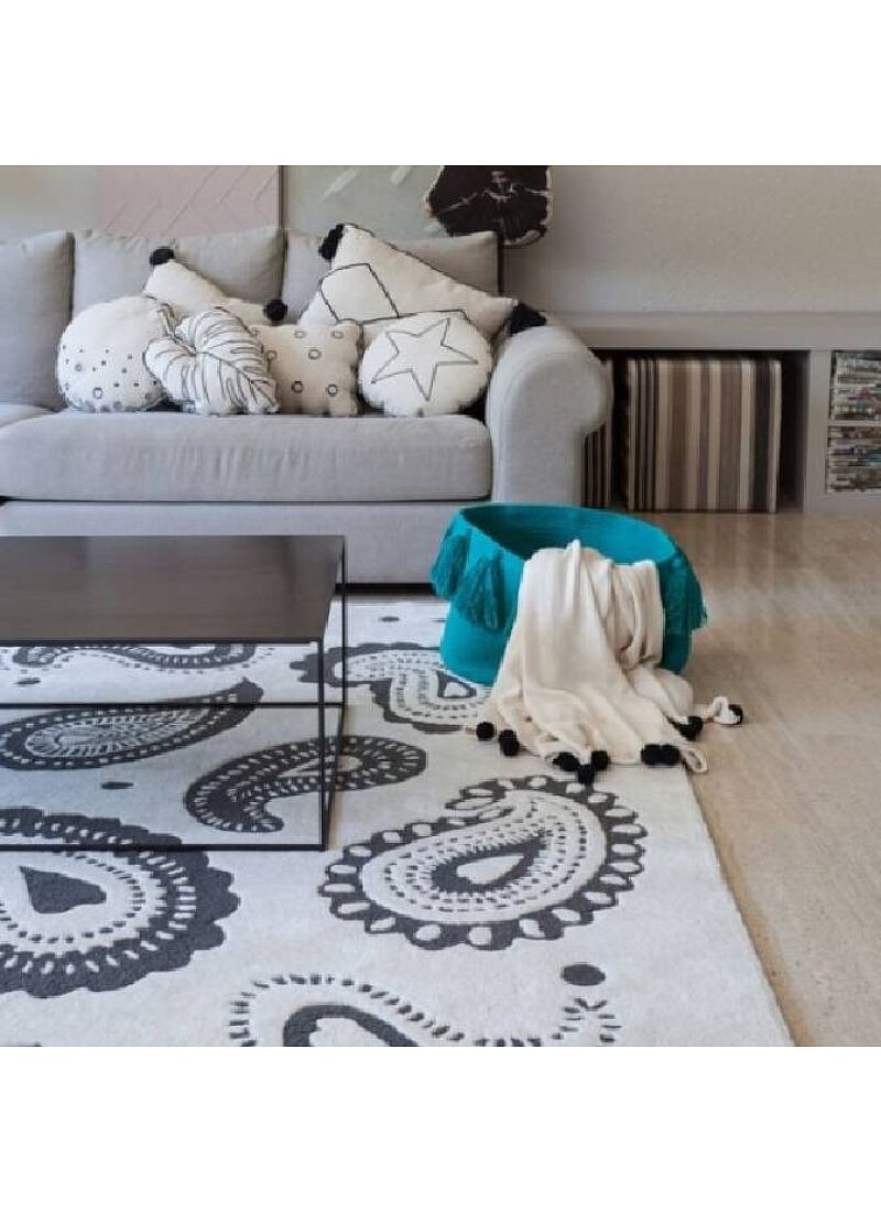 BASKET TASSELS PETROLEUM (30X45)