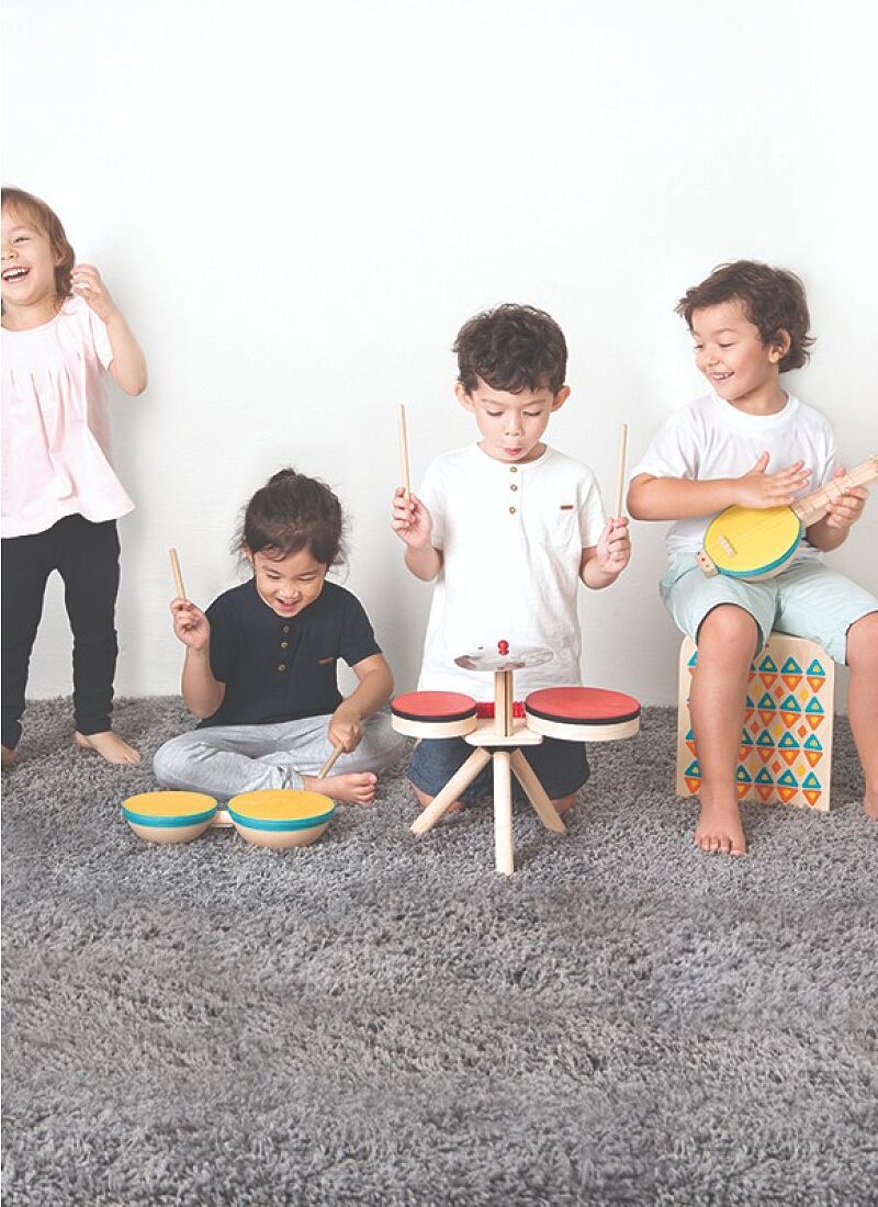 WOODEN MUSIC BAND-DRUM SET