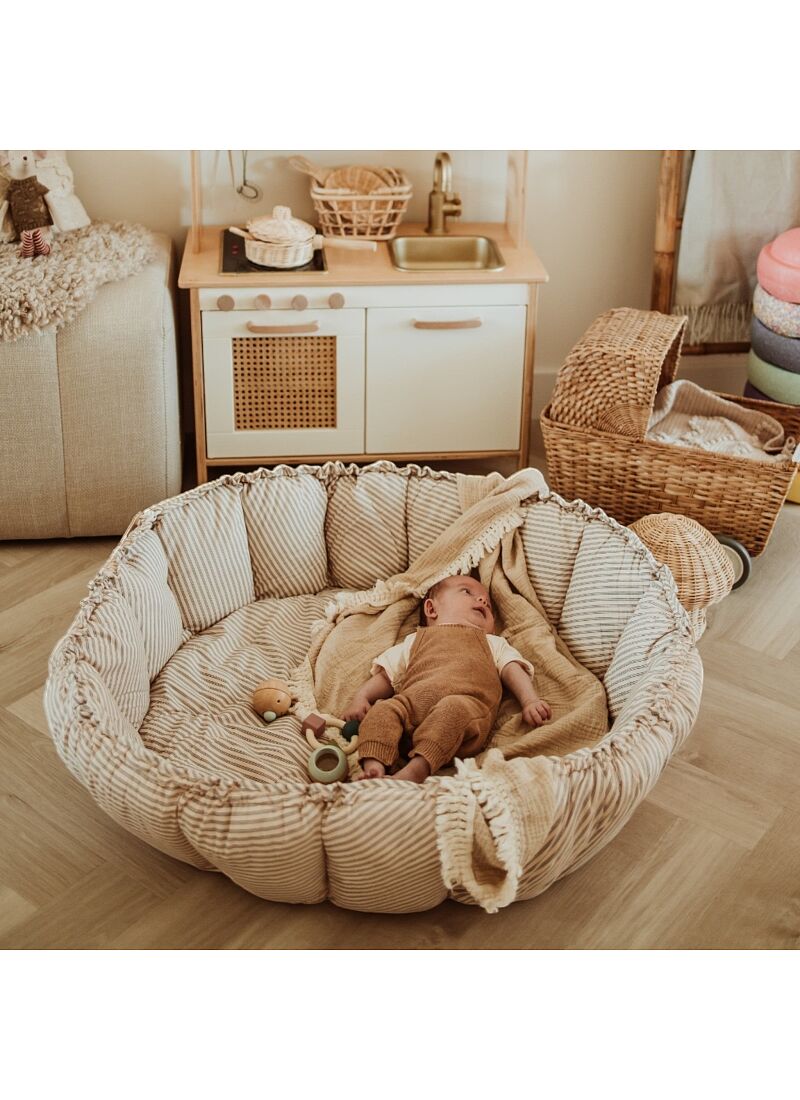 PLAY MAT-BABY NEST BLOOM STRIPES BLUE