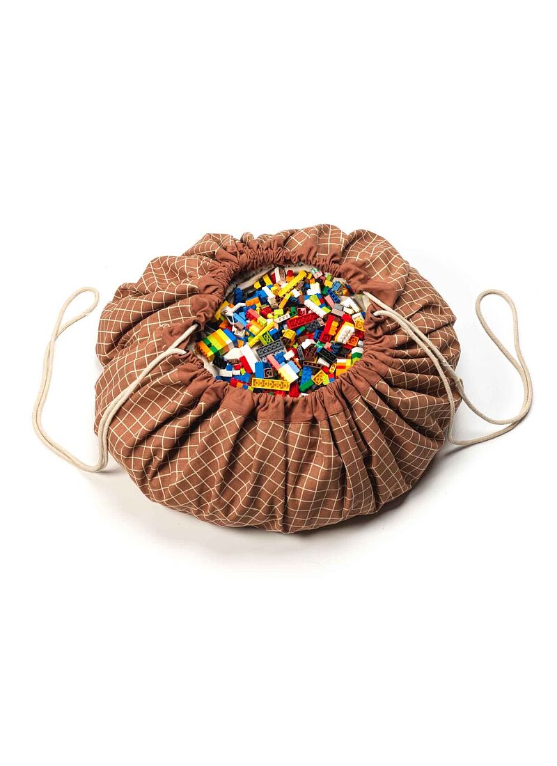 PLAY MAT-STORAGE ORGANIC GRID BROWN
