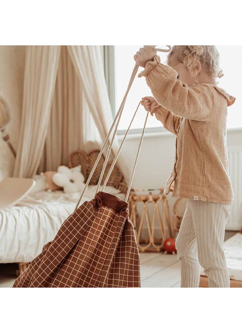 PLAY MAT-STORAGE ORGANIC GRID BROWN