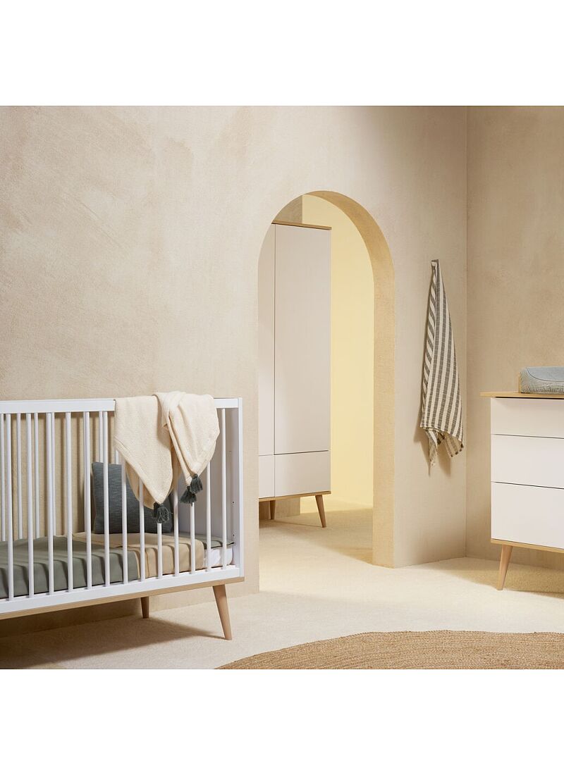 CRIB FLOW WHITE & OAK