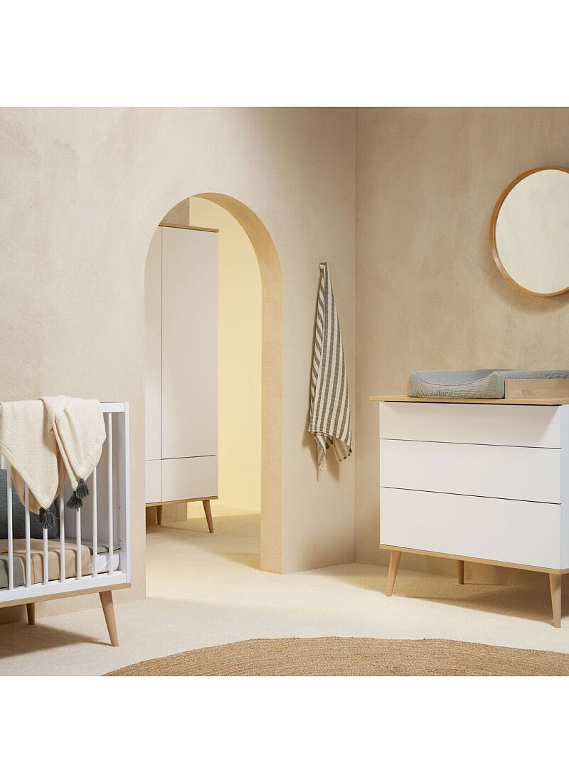 CRIB FLOW WHITE & OAK