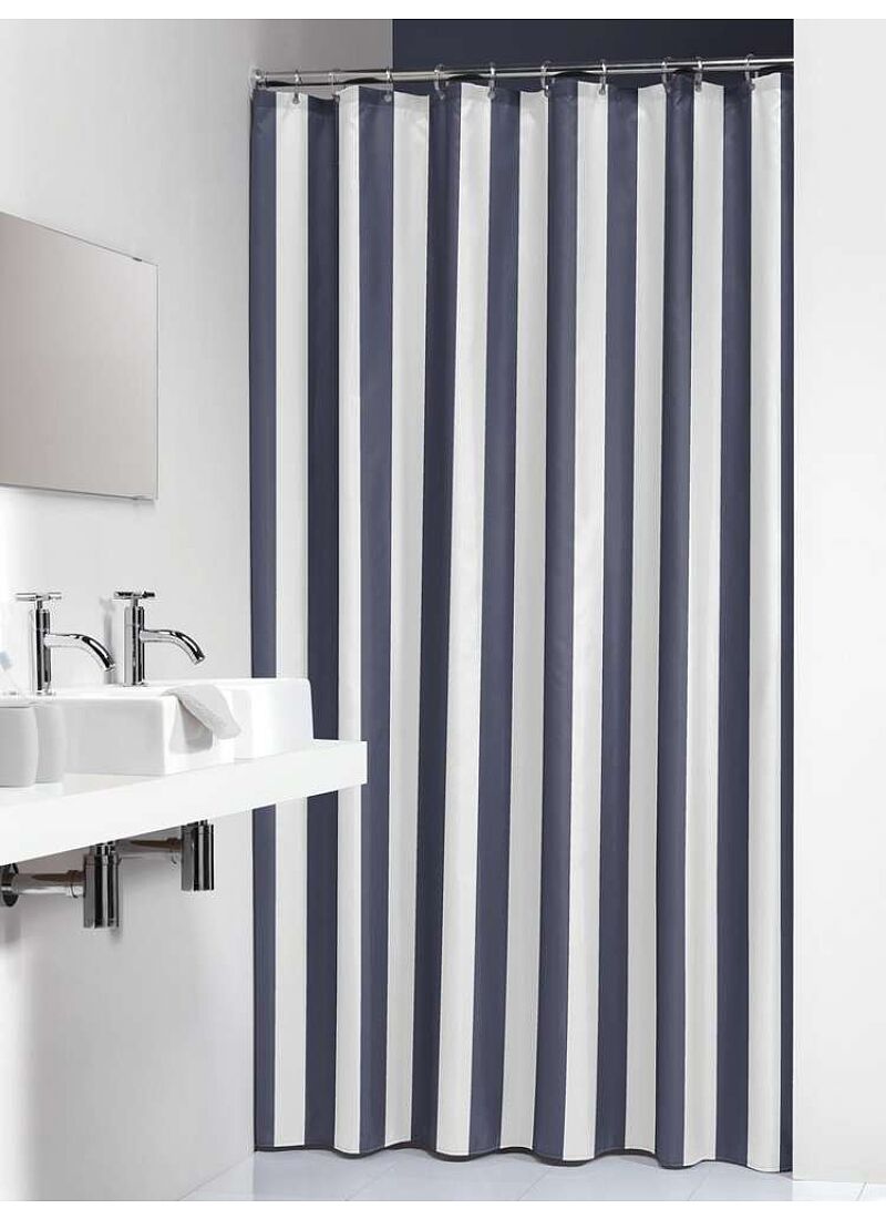 SHOWER CURTAIN LINJE BLUE
