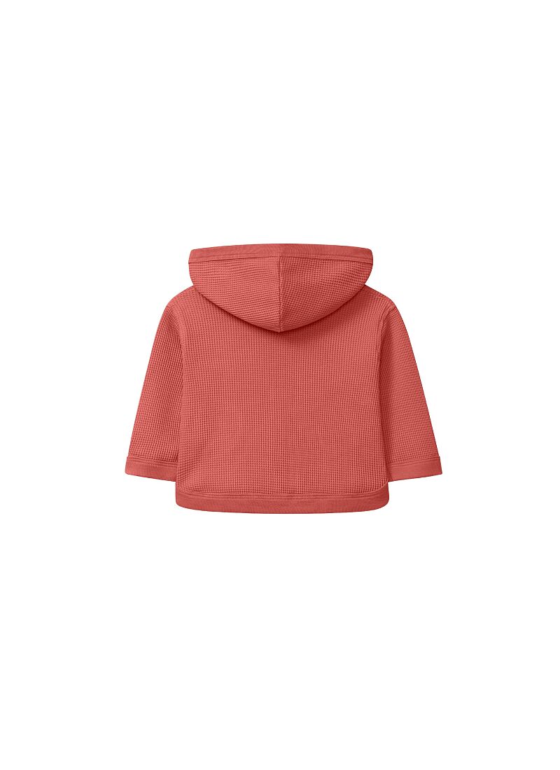 ORGANIC COTTON HOODED JACKET CORAL