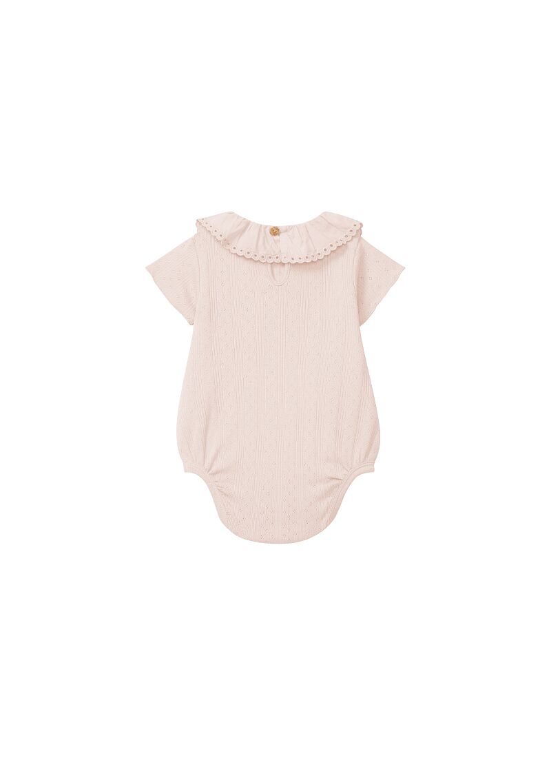 ORGANIC COTTON SHORT SLEEVE BODYSUIT PINK
