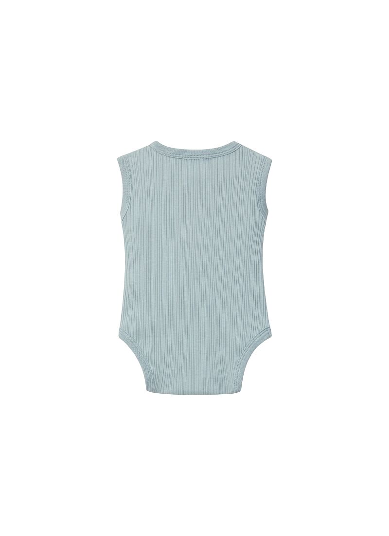 ORGANIC COTTON SHORT SLEEVE BODYSUIT MINT BLUE